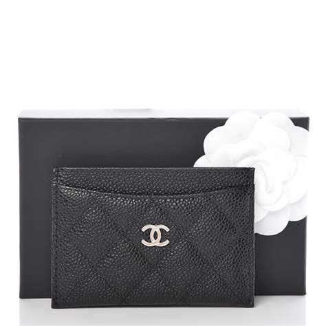 chanel caviar credit card holder|Black Quilted Caviar Leather Classic Flap Chain Zip Card Holder.